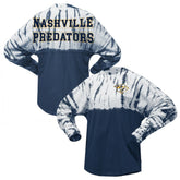 Nashville Predators Spirit Jersey Unisex Crystal Half Dye Long Sleeve T-Shirt - Navy | NHL Clearance