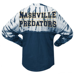 Nashville Predators Spirit Jersey Unisex Crystal Half Dye Long Sleeve T-Shirt - Navy | NHL Clearance