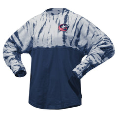Columbus Blue Jackets Spirit Jersey Unisex Crystal Half Dye Long Sleeve T-Shirt - Navy | NHL online
