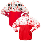New Jersey Devils Spirit Jersey Unisex Crystal Half Dye Long Sleeve T-Shirt - Red | NHL near me