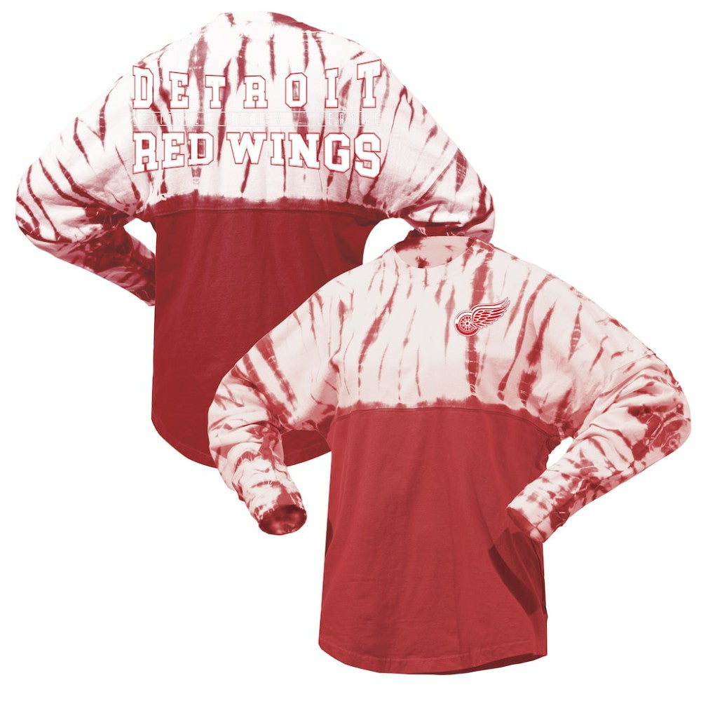 Detroit Red Wings Spirit Jersey Unisex Crystal Half Dye Long Sleeve T-Shirt - Red | NHL on sale