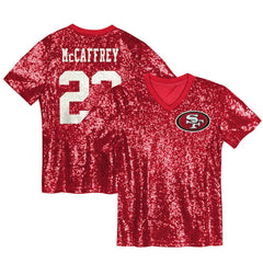 Christian McCaffrey San Francisco 49ers Women's Player Name & Number V-Neck Fashion Jersey - Scarlet - NFL