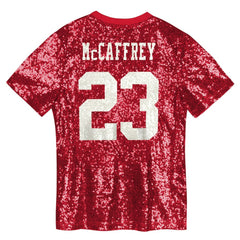 Christian McCaffrey San Francisco 49ers Women's Player Name & Number V-Neck Fashion Jersey - Scarlet - NFL