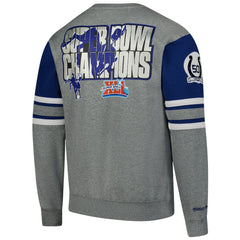 Indianapolis Colts All Over 4.0 Vintage Logo Pullover Sweatshirt - Heather Gray - Mitchell & Ness