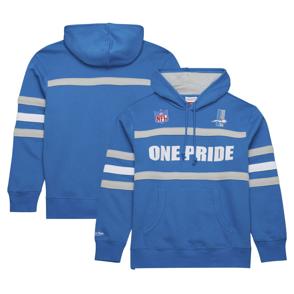 Detroit Lions Vintage Logo Head Coach Fleece Pullover Hoodie - Blue - NFL