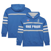 Detroit Lions Vintage Logo Head Coach Fleece Pullover Hoodie - Blue - NFL