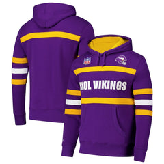 Minnesota Vikings Vintage Logo Head Coach Fleece Pullover Hoodie - Purple - NFL