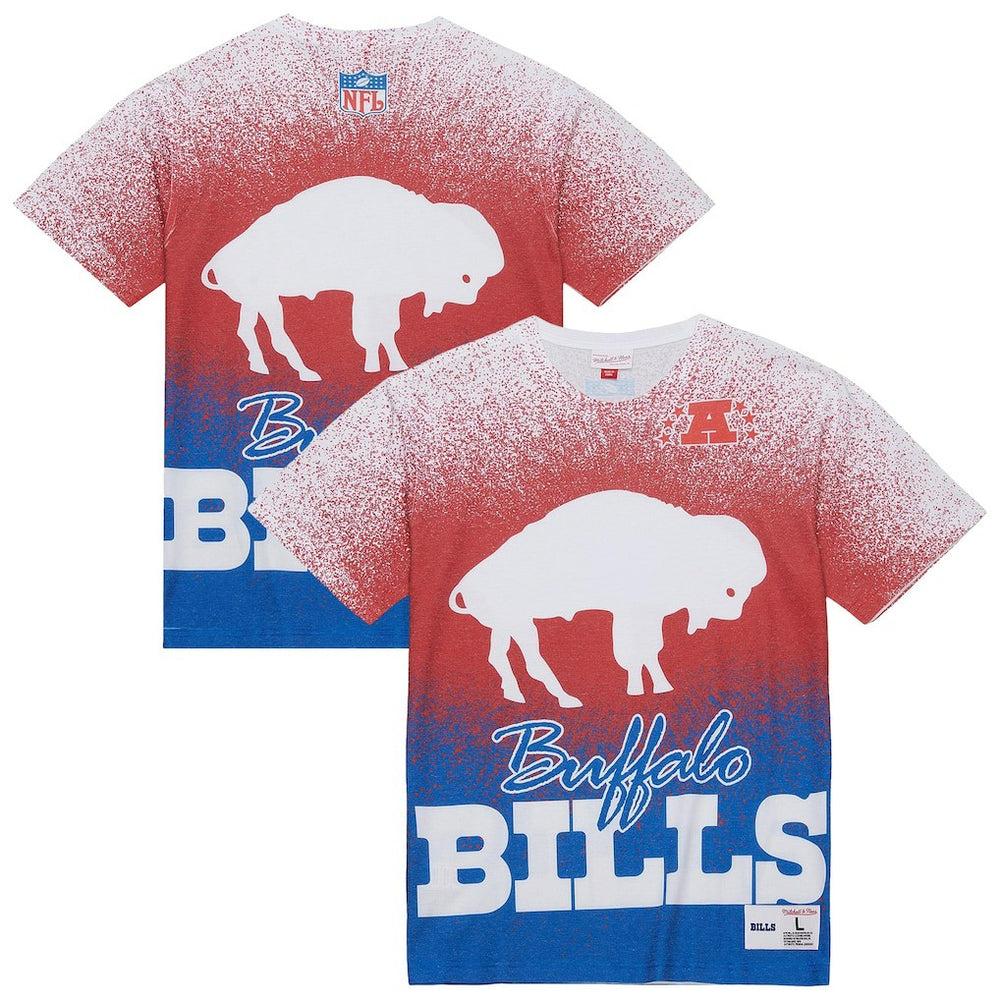 Buffalo Bills Team Burst Vintage Logo T-Shirt - White - Mitchell & Ness