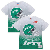 New York Jets Team Burst Vintage Logo T-Shirt - White - Mitchell & Ness