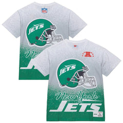 New York Jets Team Burst Vintage Logo T-Shirt - White - Mitchell & Ness