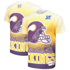 Minnesota Vikings Team Burst Vintage Logo T-Shirt - White - Mitchell & Ness