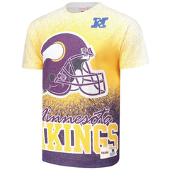 Minnesota Vikings Team Burst Vintage Logo T-Shirt - White - Mitchell & Ness