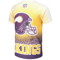 Minnesota Vikings Team Burst Vintage Logo T-Shirt - White - Mitchell & Ness