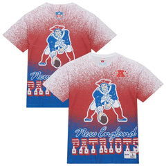 New England Patriots Team Burst Vintage Logo T-Shirt - White - Mitchell & Ness
