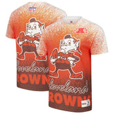 Cleveland Browns Team Burst Vintage Logo T-Shirt - White - Mitchell & Ness