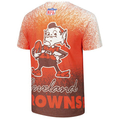Cleveland Browns Team Burst Vintage Logo T-Shirt - White - Mitchell & Ness