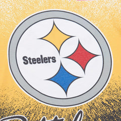 Pittsburgh Steelers Team Burst Vintage Logo T-Shirt - White - Mitchell & Ness