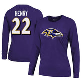 Derrick Henry Baltimore Ravens Majestic Threads Women's Name & Number Long Sleeve T-Shirt - Purple - NFL