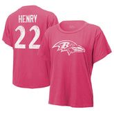 Derrick Henry Baltimore Ravens Majestic Threads Women's Name & Number T-Shirt - Pink - NFL