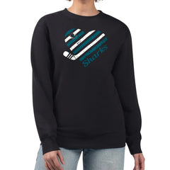 San Jose Sharks G-III 4Her by Carl Banks Women's Heart Graphic Pullover Sweatshirt - Black | NHL online
