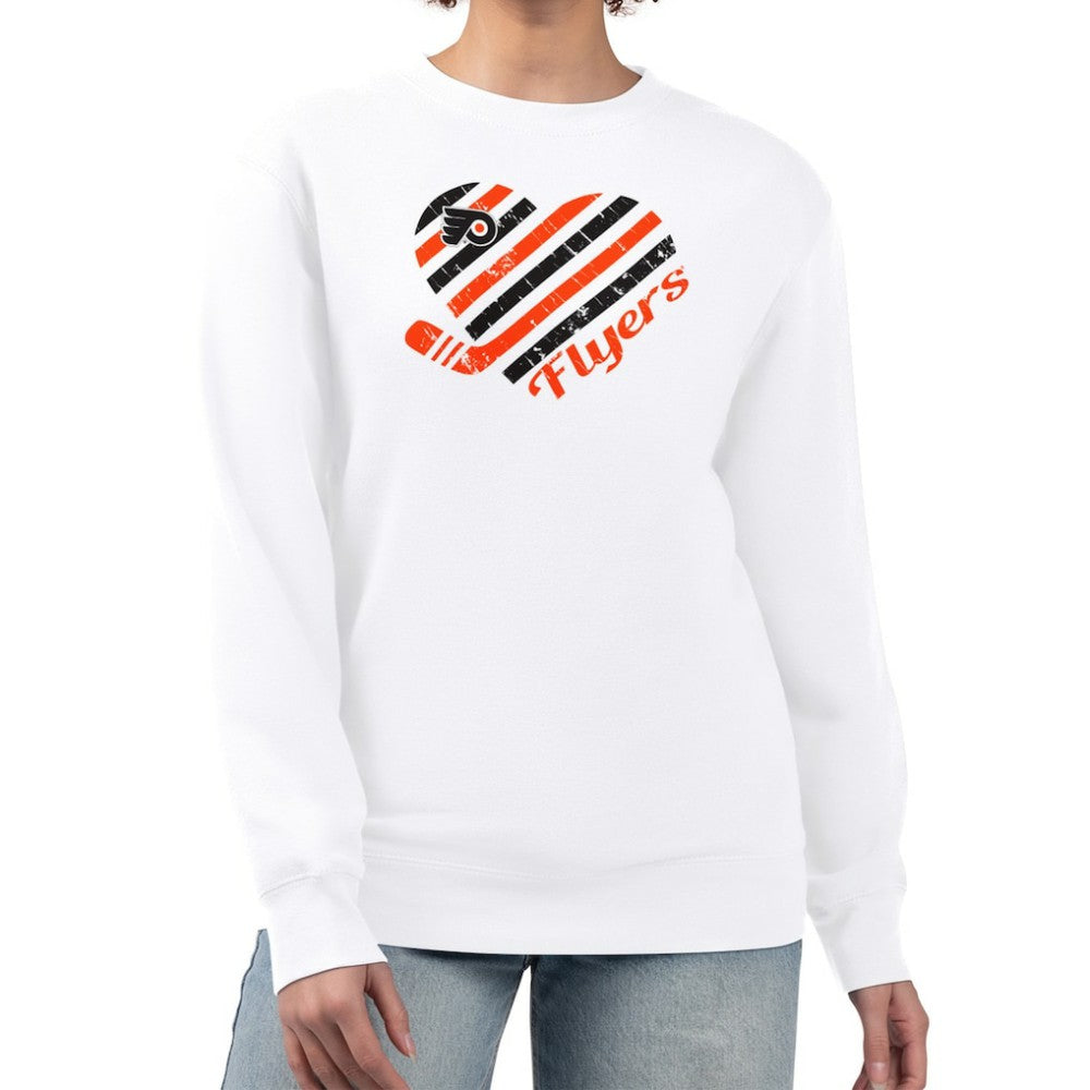 Philadelphia Flyers G-III 4Her by Carl Banks Women's Heart Graphic Pullover Sweatshirt - White | NHL online