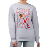 Chicago Blackhawks G-III 4Her by Carl Banks Women's Lots Of Love Team Logo Graphic Pullover Sweatshirt - Heather Gray | NHL online