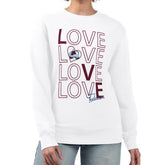 Colorado Avalanche G-III 4Her by Carl Banks Women's Lots Of Love Team Logo Graphic Pullover Sweatshirt - White | NHL near me