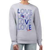 New York Rangers G-III 4Her by Carl Banks Women's Lots Of Love Team Logo Graphic Pullover Sweatshirt - Heather Gray | NHL near me