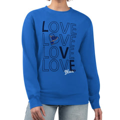 St. Louis Blues G-III 4Her by Carl Banks Women's Lots Of Love Team Logo Graphic Pullover Sweatshirt - Blue | NHL near me