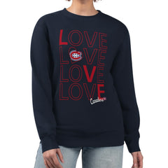 Montreal Canadiens G-III 4Her by Carl Banks Women's Lots Of Love Team Logo Graphic Pullover Sweatshirt - Navy | NHL on sale