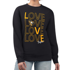 Pittsburgh Penguins G-III 4Her by Carl Banks Women's Lots Of Love Team Logo Graphic Pullover Sweatshirt - Black | NHL Clearance
