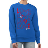 New York Rangers G-III 4Her by Carl Banks Women's Lots Of Love Team Logo Graphic Pullover Sweatshirt - Blue | NHL Lifestyle