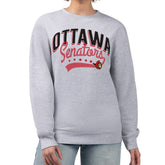 Ottawa Senators G-III 4Her by Carl Banks Women's Filigree Team Graphic Fleece Pullover Sweatshirt - Heather Gray | NHL sale
