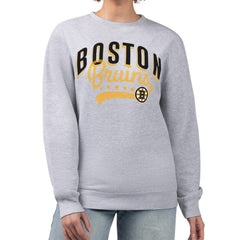 Boston Bruins G-III 4Her by Carl Banks Women's Filigree Team Graphic Fleece Pullover Sweatshirt - Heather Gray | NHL online