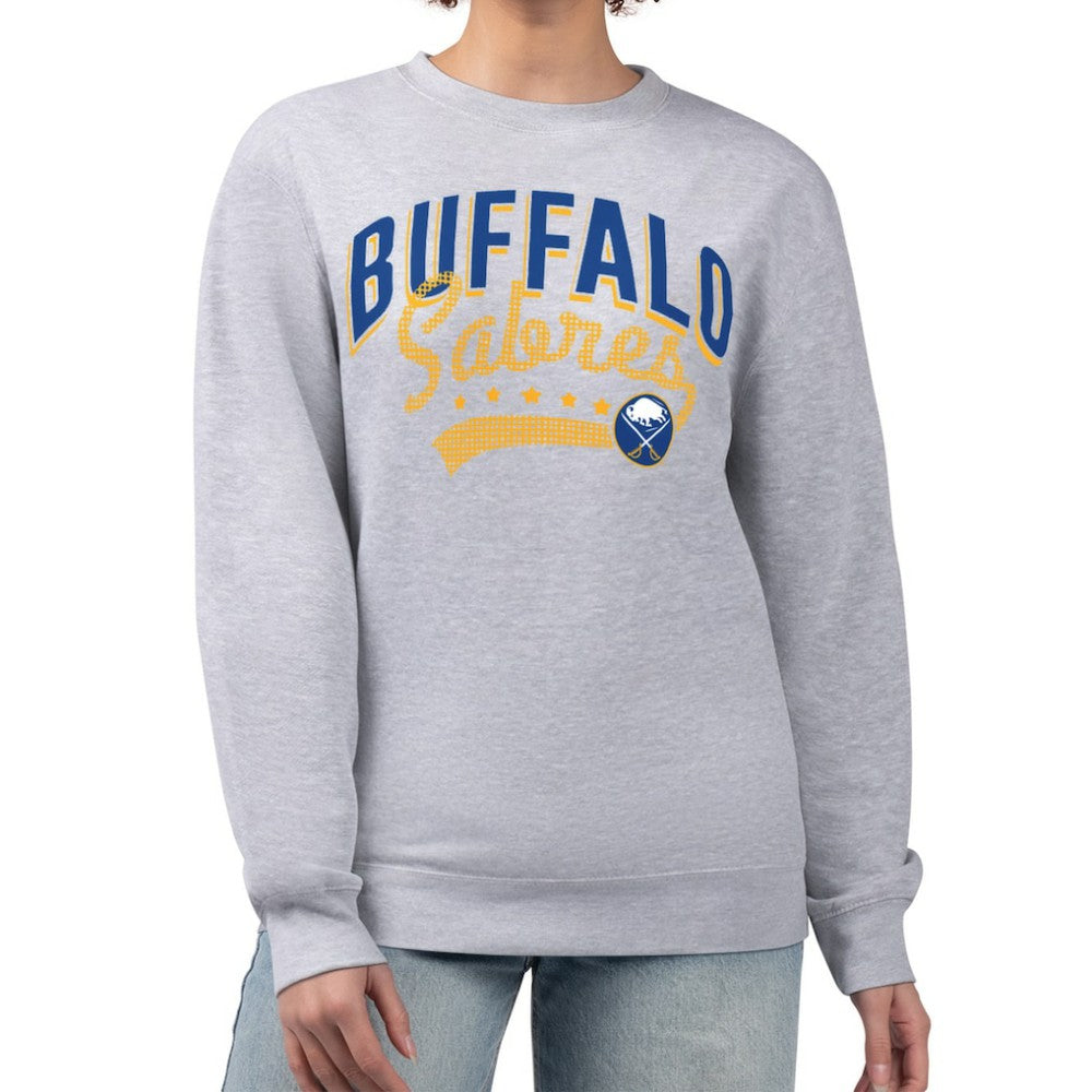 Buffalo Sabres G-III 4Her by Carl Banks Women's Filigree Team Graphic Fleece Pullover Sweatshirt - Heather Gray | NHL near me
