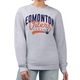 Edmonton Oilers G-III 4Her by Carl Banks Women's Filigree Team Graphic Fleece Pullover Sweatshirt - Heather Gray | NHL near me