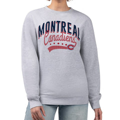 Montreal Canadiens G-III 4Her by Carl Banks Women's Filigree Team Graphic Fleece Pullover Sweatshirt - Heather Gray | NHL near me