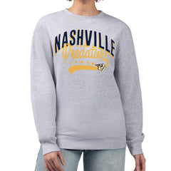 Nashville Predators G-III 4Her by Carl Banks Women's Filigree Team Graphic Fleece Pullover Sweatshirt - Heather Gray | NHL on sale
