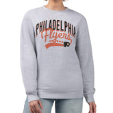 Philadelphia Flyers G-III 4Her by Carl Banks Women's Filigree Team Graphic Fleece Pullover Sweatshirt - Heather Gray | NHL Clearance