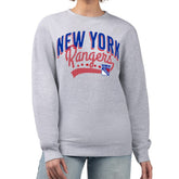 New York Rangers G-III 4Her by Carl Banks Women's Filigree Team Graphic Fleece Pullover Sweatshirt - Heather Gray | NHL online