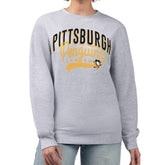 Pittsburgh Penguins G-III 4Her by Carl Banks Women's Filigree Team Graphic Fleece Pullover Sweatshirt - Heather Gray | NHL Clearance