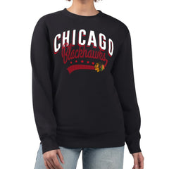 Chicago Blackhawks G-III 4Her by Carl Banks Women's Filigree Team Graphic Fleece Pullover Sweatshirt - Black | NHL discount
