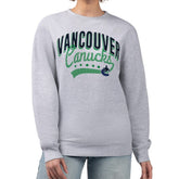Vancouver Canucks G-III 4Her by Carl Banks Women's Filigree Team Graphic Fleece Pullover Sweatshirt - Heather Gray | NHL Clearance
