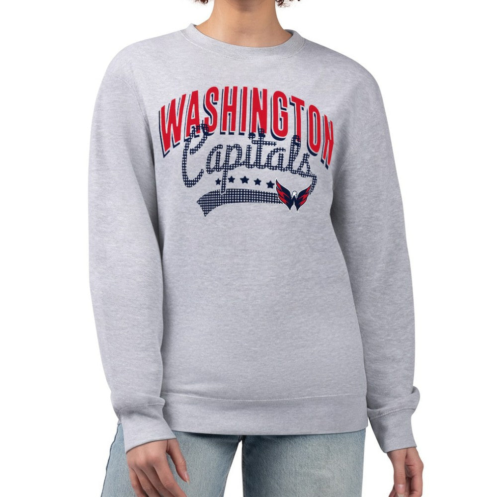 Washington Capitals G-III 4Her by Carl Banks Women's Filigree Team Graphic Fleece Pullover Sweatshirt - Heather Gray | NHL Clearance