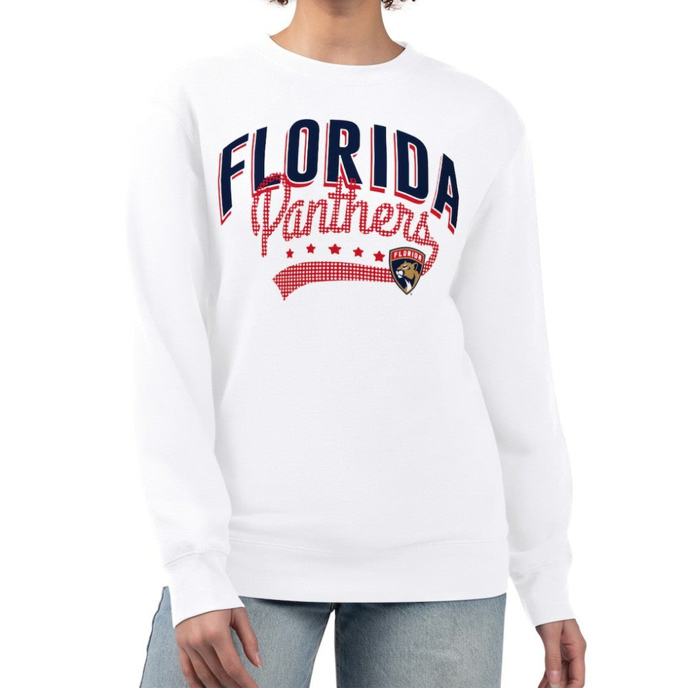 Florida Panthers G-III 4Her by Carl Banks Women's Filigree Team Graphic Fleece Pullover Sweatshirt - White | NHL online