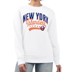 New York Islanders G-III 4Her by Carl Banks Women's Filigree Team Graphic Fleece Pullover Sweatshirt - White | NHL online