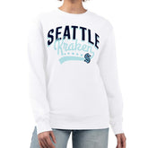 Seattle Kraken G-III 4Her by Carl Banks Women's Filigree Team Graphic Fleece Pullover Sweatshirt - White | NHL Clearance