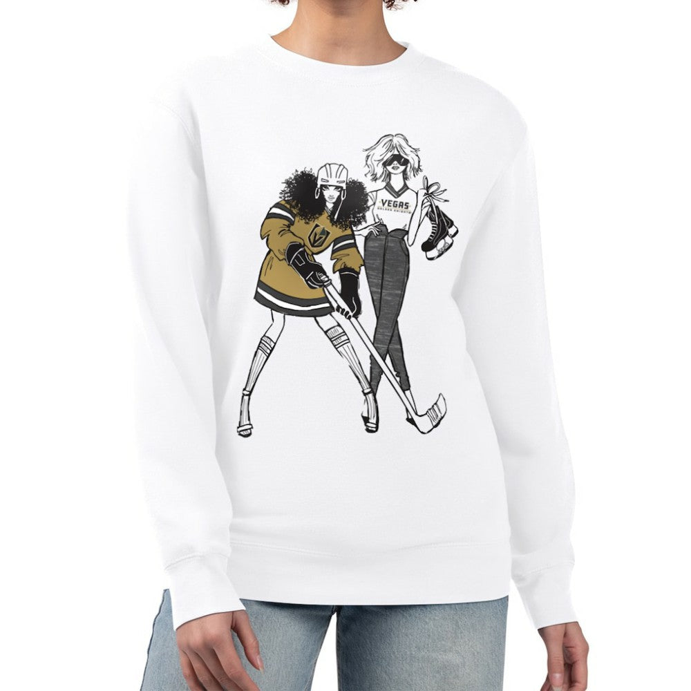 Vegas Golden Knights G-III 4Her by Carl Banks Women's Hockey Girls Team Graphic Fleece Pullover Sweatshirt - White | NHL discount