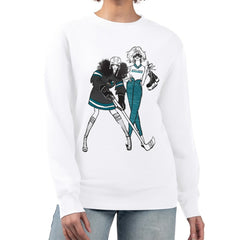 San Jose Sharks G-III 4Her by Carl Banks Women's Hockey Girls Team Graphic Fleece Pullover Sweatshirt - White | NHL online