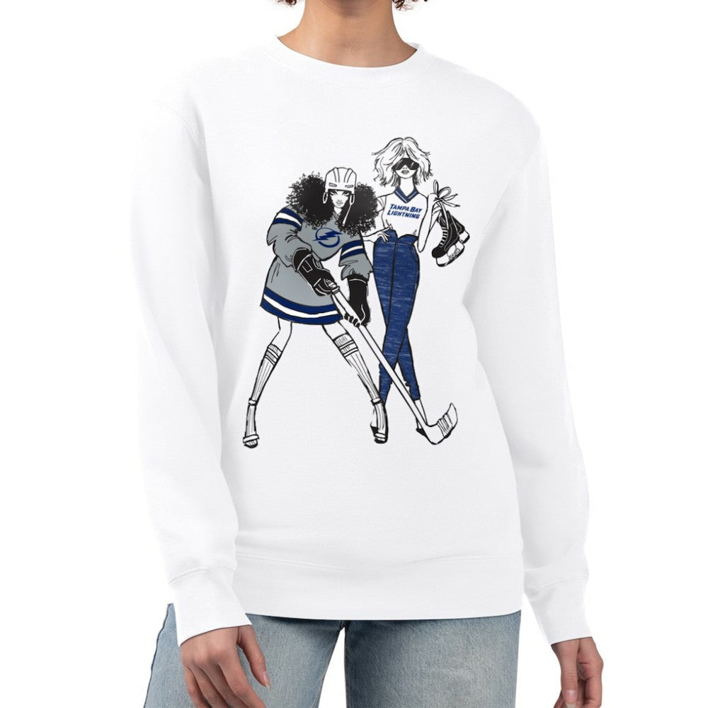 Tampa Bay Lightning G-III 4Her by Carl Banks Women's Hockey Girls Team Graphic Fleece Pullover Sweatshirt - White | NHL sale